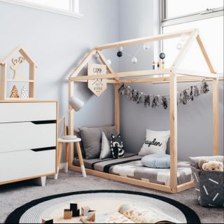 (GIÁ TẠI XƯỞNG) Giường Ngủ Cho Bé Mô Hình Ngôi Nhà 5D Gỗ Nhập Khẩu Cao Cấp