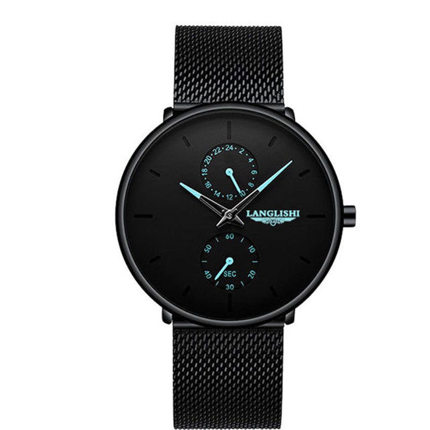 Đồng hồ dạ quang nam langlishi  , Đồng hồ dây thép đẵng cấp lịch lãm nhất 2021,DH02A - lucas shop | BigBuy360 - bigbuy360.vn