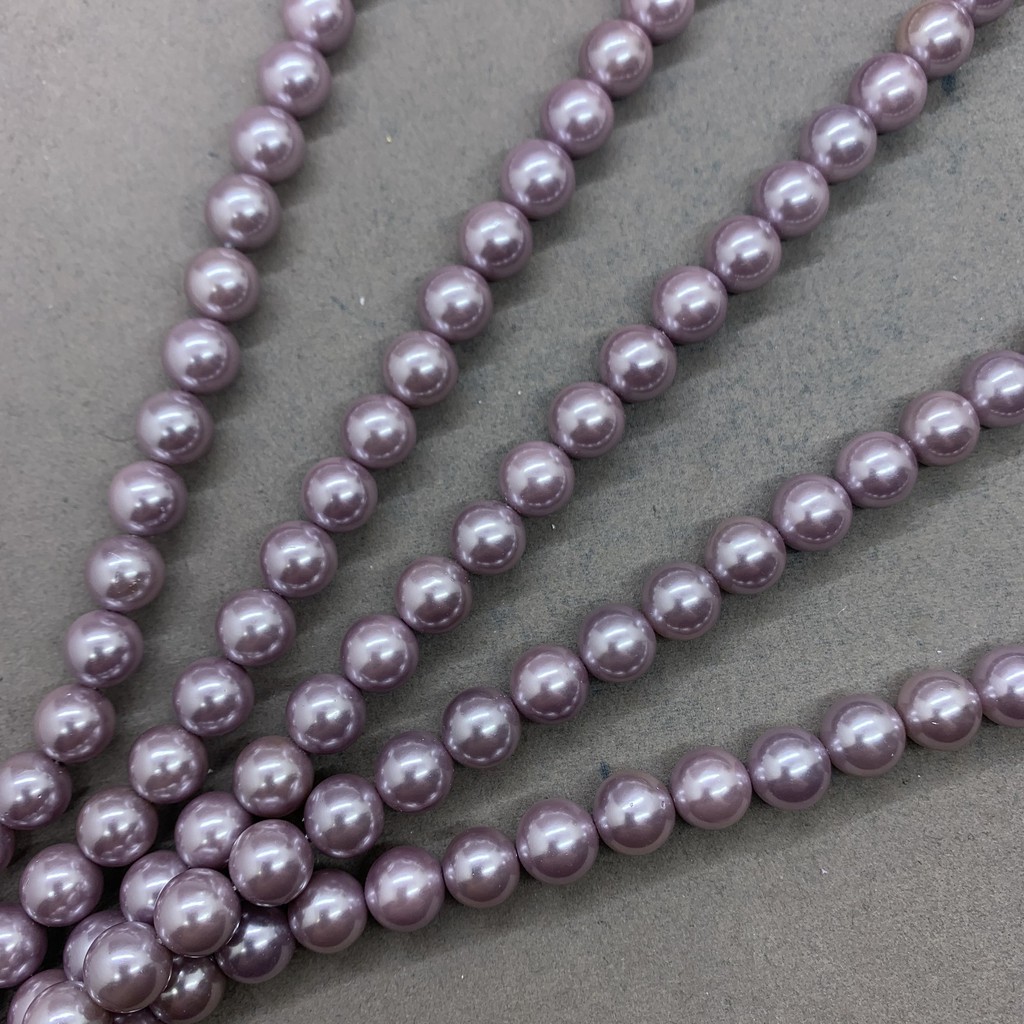 Dây chuỗi hạt ngọc trai màu tím size 6-12mm dùng làm đồ trang sức thủ công