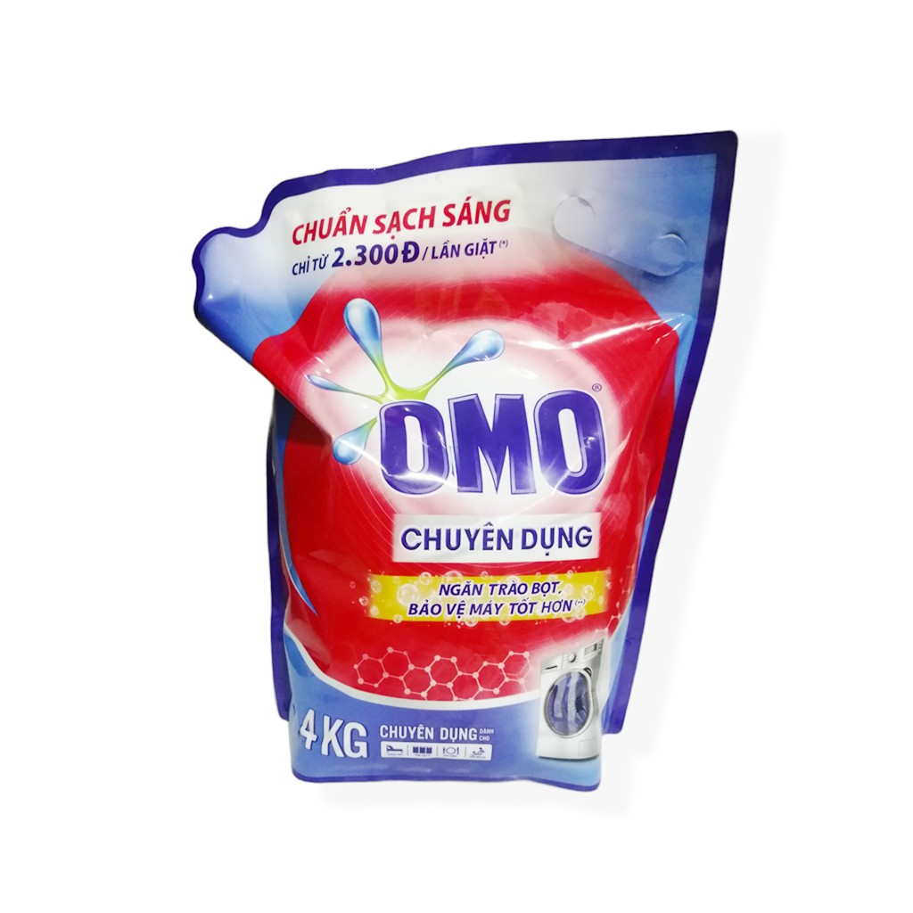 Nước Giặt Omo 4kg Chuyên Dụng Cửa Trước Cho Nhà Hàng, Khách Sạn, Giặt Ủi