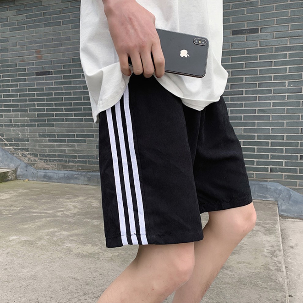 [Vải Không Xù+Co Giãn]Quần Short Nỉ Thể Thao Nam 3 Sọc, Quần Đùi Nam 3 Sọc Chất Liệu U Mì Dày Dặn  Hot Mùa Hè 2021-QD08