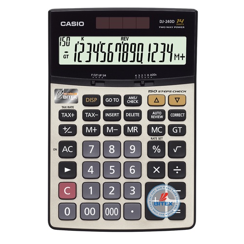 Máy tính Casio DJ-240D Plus 14 số để bàn cỡ to dành cho KT chuyên nghiệp
