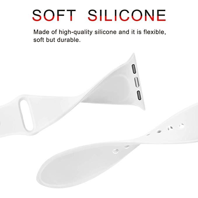 Dây Đeo Silicone+Vỏ Bảo Vệ Cho Đồng Hồ Thông Minh Apple Watch 44mm 40mm 42mm 38mm Iwatch series 6 SE 5 4 3 2 1