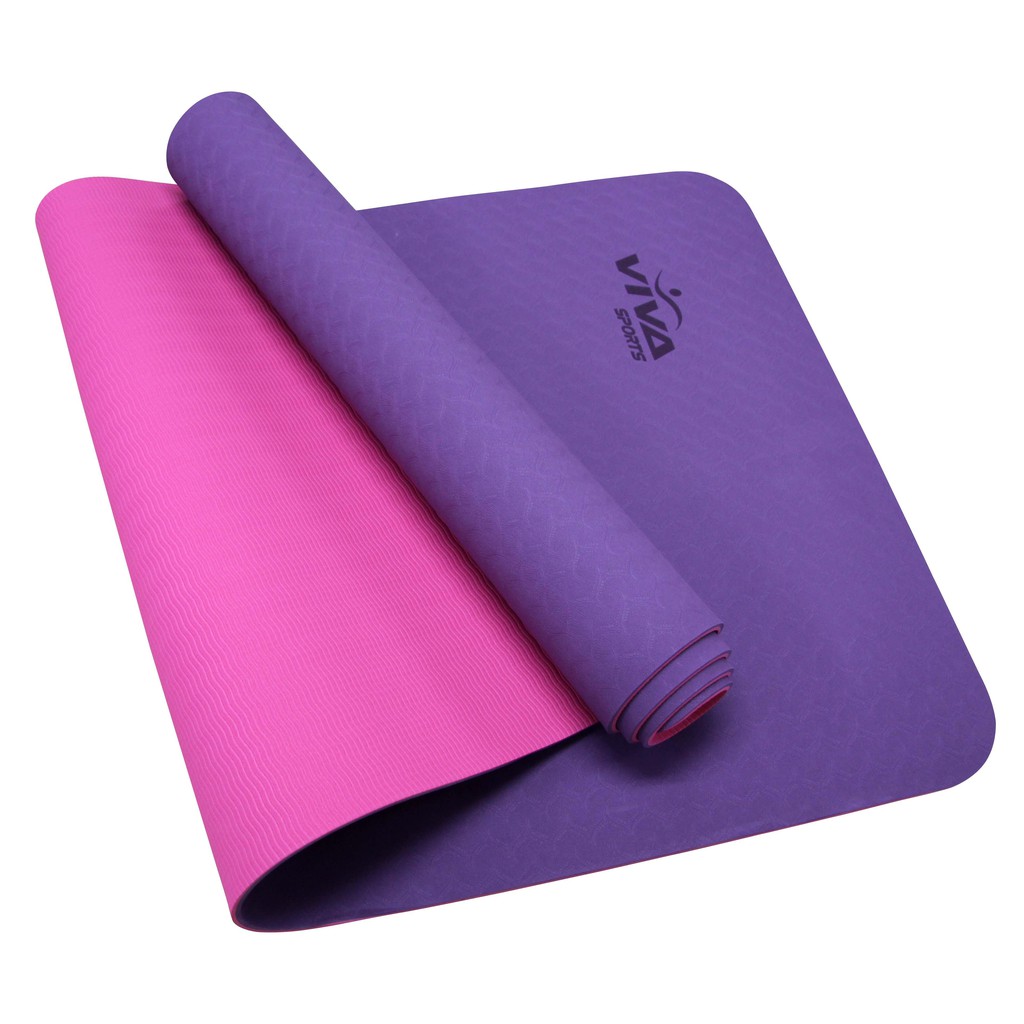 Thảm Tập Yoga TPE 2 Lớp 6mm + túi lưới - VivaSports ( Bảo Hành 1 đổi 1 trong 3 tháng )