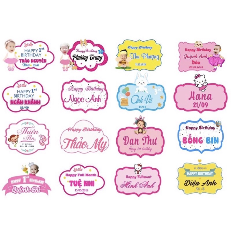 Bảng tên sinh nhật- Banner trang trí sinh nhật cho bé