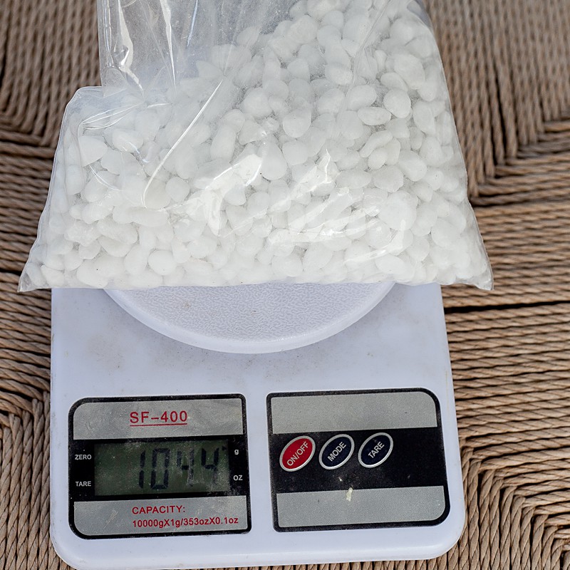 Sỏi trắng viên trồng cây, sỏi trang trí tiểu cảnh, bể cá (1kg, viên từ 1-1,5 cm)