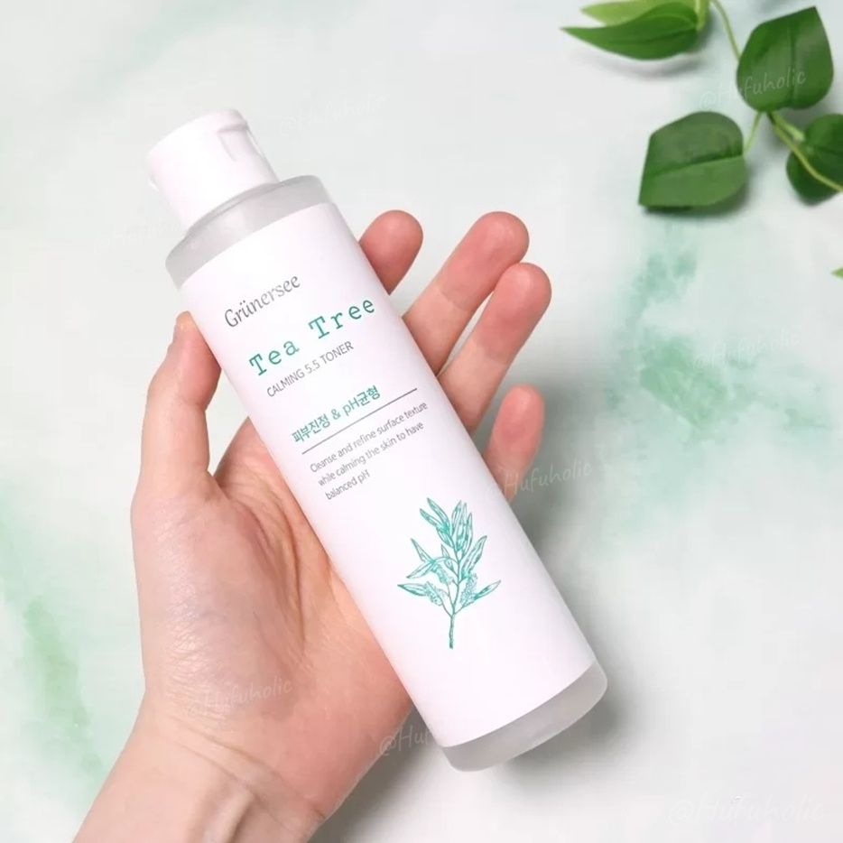 Toner tràm trà GRUNERSEE ngăn ngừa mụn điều tiết bã nhờn Tea Tree Calming pH 5.5 Toner dưỡng ẩm cho da dầu mụn GRUN01