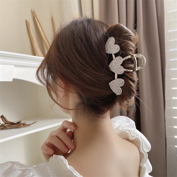 iF YOU Kẹp Tóc Hình Trái Tim Đính Đá Phong Cách Hàn Quốc Cho Nữ