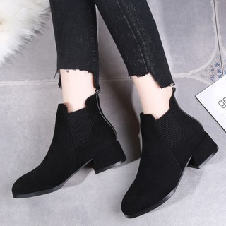 MS206 Bốt da lộn phối chun