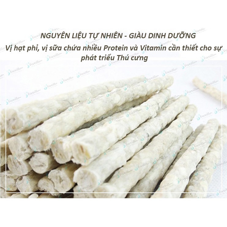 [SẠCH RĂNG]Xương Gặm Sạch Răng JFamille, Thanh Gặm Da Bò &amp; Rau Củ, Cung Cấp Protein. Gói 100g. JF66