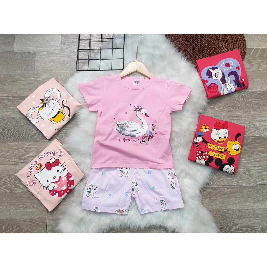 Bộ cotton xuất hàn bé gái 18-28kg