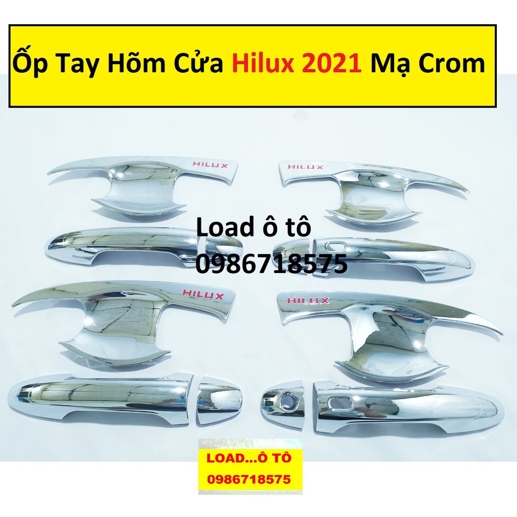 Ốp Tay Nắm, Hõm Cửa Xe Toyota Hilux 2022-2021 Mạ Crom Sáng Bóng Cao Cấp Nhất Thị Trường