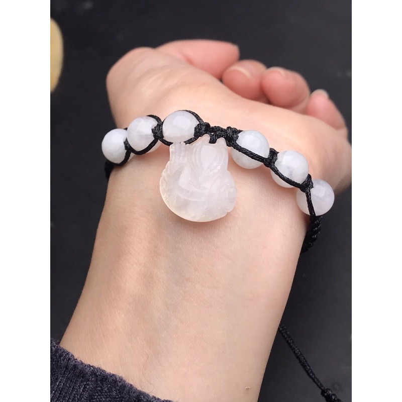 vòng tay moonstone handmade mix hồ ly xinh xắn