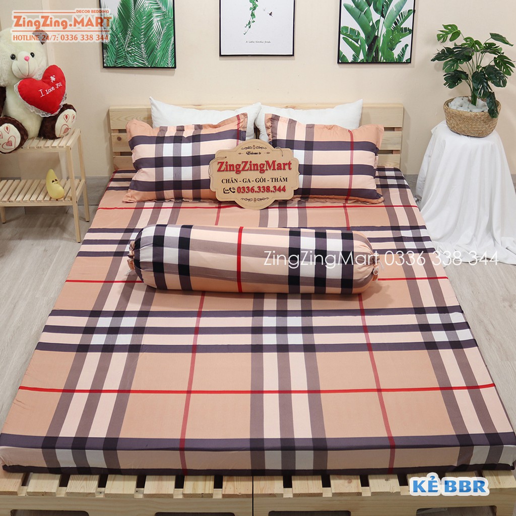 Bộ Ga Gối Poly Bộ Drap trải  giường Cotton Poly 100+ mẫu size m2/m6/m8/2m2 - ZingZingMart