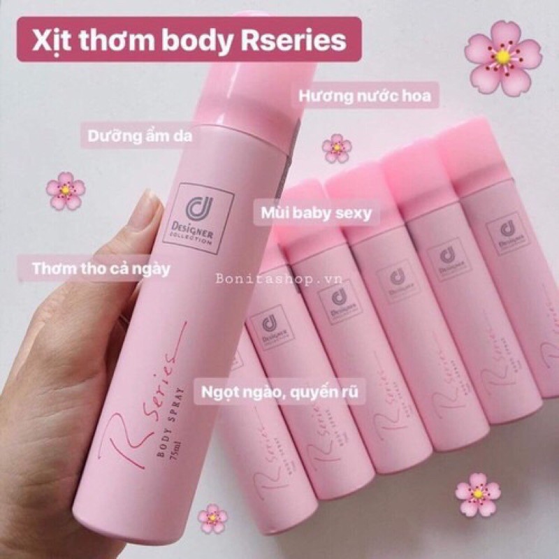 [Rẻ Vô Địch][ Bán Siêu Chạy ]  Xịt thơm body Rseries 75ml | Thế Giới Skin Care