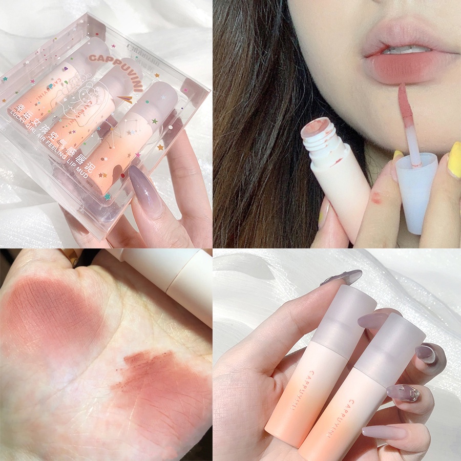 3 set Son kem lì Cappuvini mềm mịn lâu trôi Chống Nước Lâu Phai Chất Son Siêu Mượt Mà