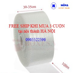 Cuộn Bóng Khí - Màng xốp hơi - Xốp nổ - Gói hàng - Bọc hàng - Kích Thước 0.3m x 100 (m)