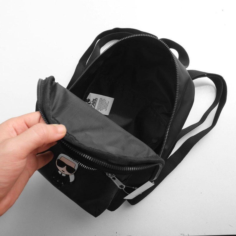 TNS - Balo form vuông  Karlie Backpack--tone đen phối logo Karlie trẻ trung cá tính