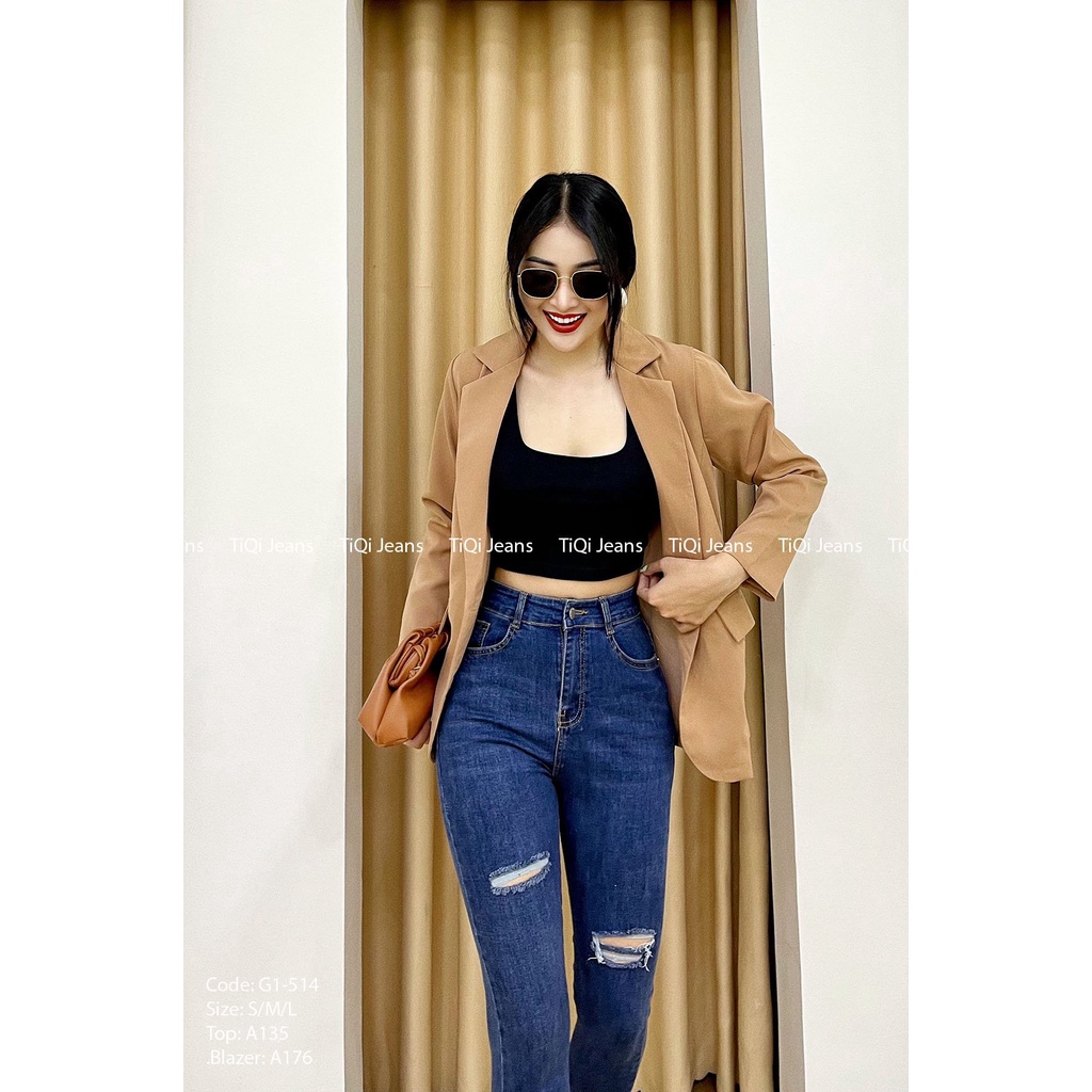 Quần Jean Skinny Jean Nữ Lưng Cao Tôn Dáng Form Ôm TiQi Jeans G1-513
