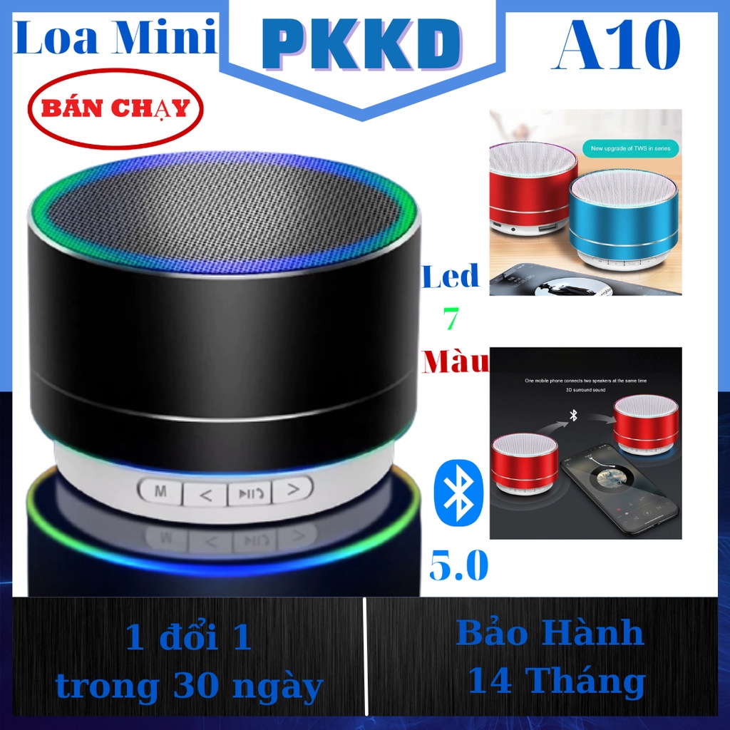 Loa Bluetooth Mini Để Bàn A10 bản 2021,phù hợp kết nối máy tính,điện thoại để làm việc,giải trí, nghe nhạc-PKKD Store
