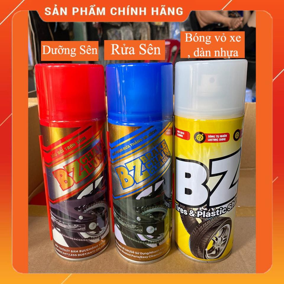 Compo 3 chai dưỡng sên + rửa sên + dưỡng bóng vỏ xe BZ