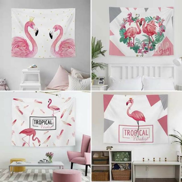 TRANH VẢI TREO TƯỜNG , THẢM DECOR TRANG TRÍ HÌNH HỒNG HẠC