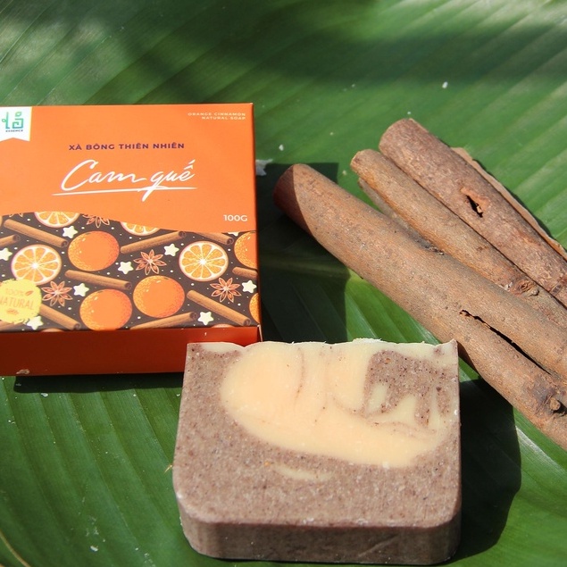 Xà bông dầu dưỡng CAM QUẾ, xà bông tắm handmade 100% thiên nhiên sạch da, giữ ấm mùa đông, dưỡng da hiệu quả Lá store | BigBuy360 - bigbuy360.vn