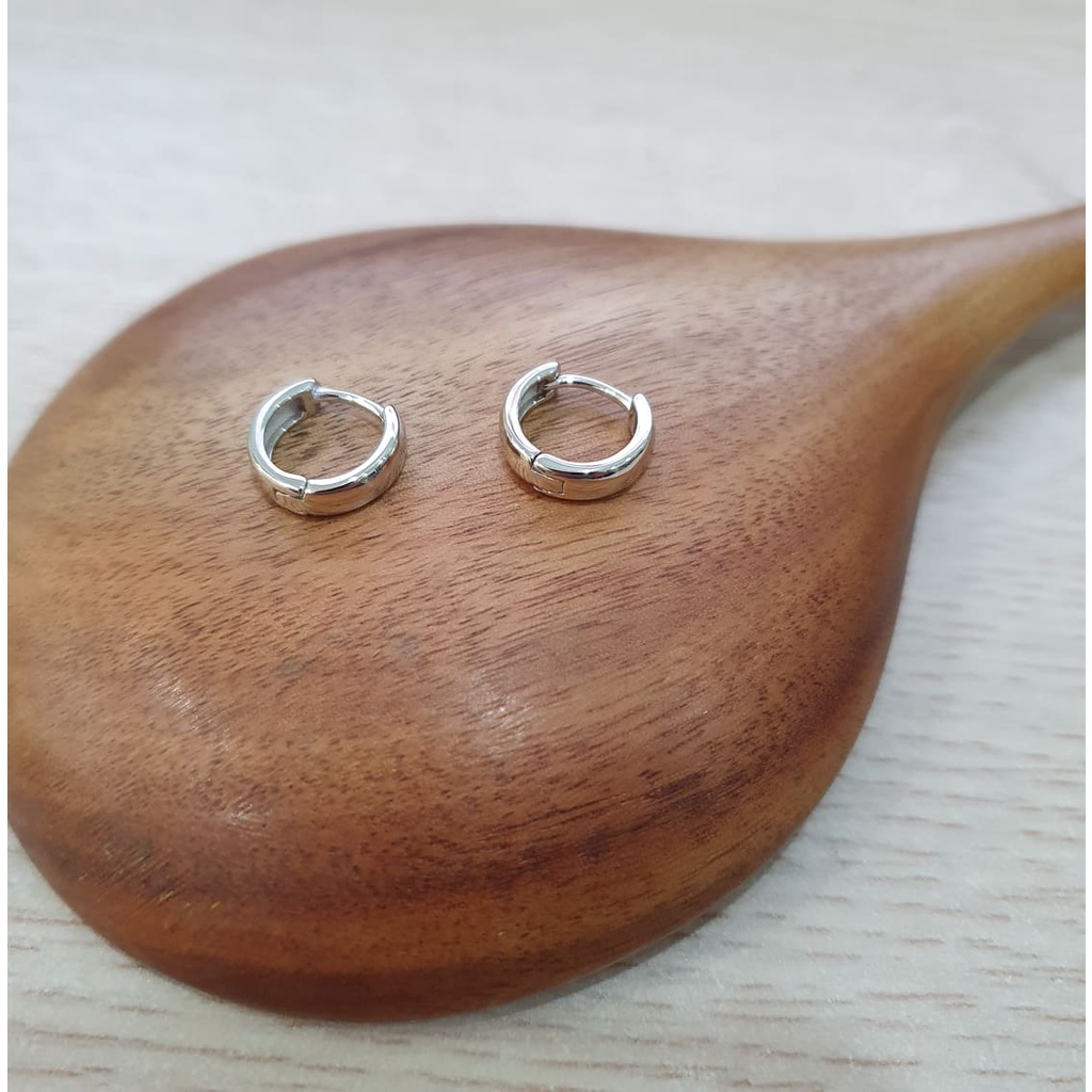 Khuyên tai tròn trơn basic bán lẻ chiếc, khuyên tai bạc tròn trơn size 8mm