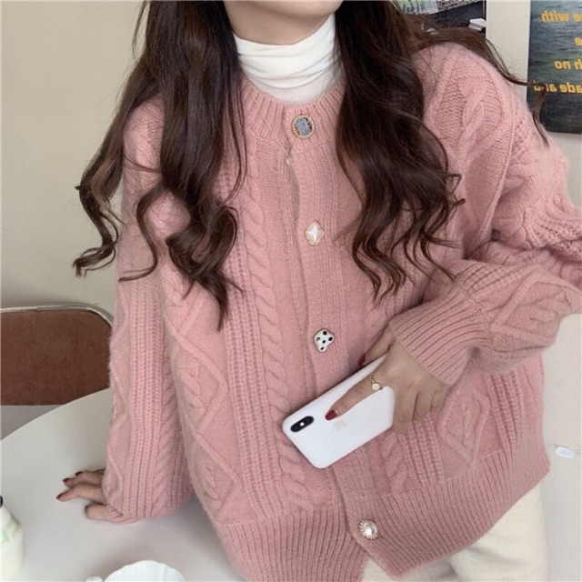 (Sẵn cam) Áo khoác len nhẹ cardigan pastel dáng ngắn (sơ mi ren trắng bán rời) ulzzang Hàn Quốc [Yannie] | BigBuy360 - bigbuy360.vn