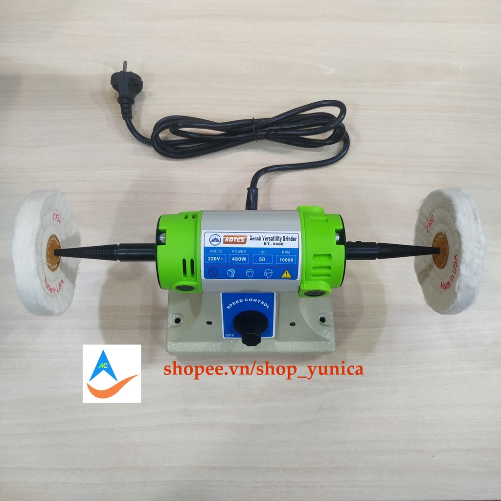Máy đánh bóng hai đầu 125mm KT-5480 hàng chính hãng Kotes, sản xuất theo công nghệ của Đài Loan, có giá tốt nhất