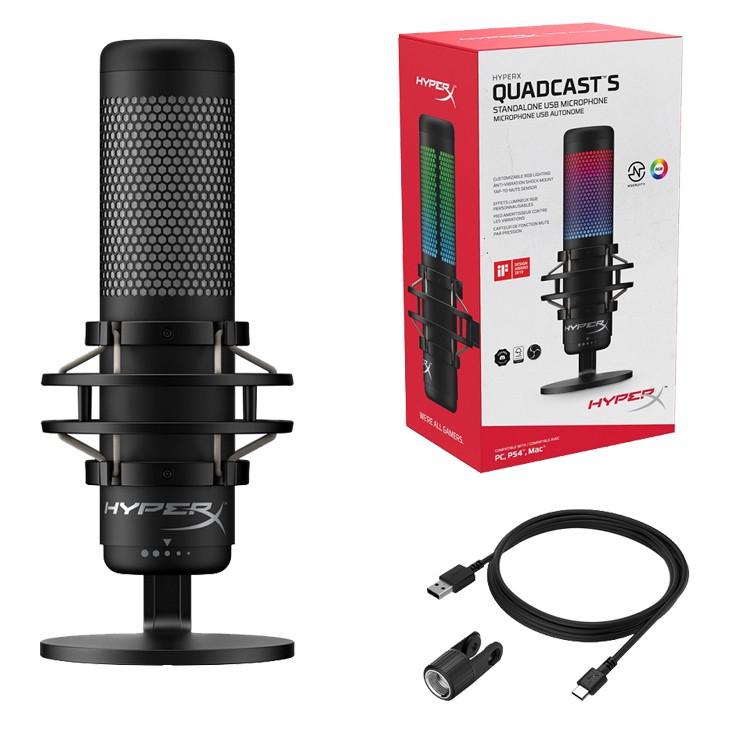 Microphone Kingston HyperX QuadCast S RGB - Hàng Chính Hãng