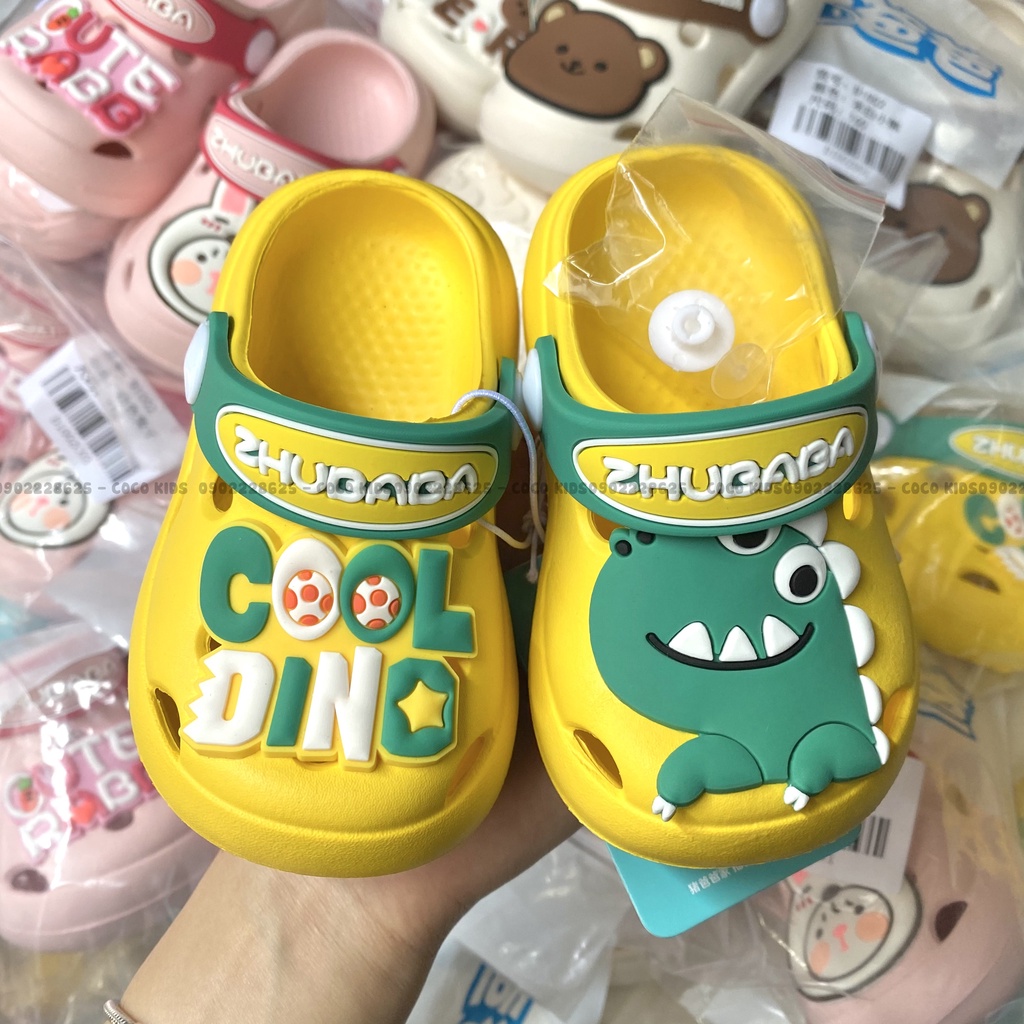 Dép trẻ em ZHUBABA Hi bear, dép cross cho bé trai, dép sục cho bé gái chống trơn trượt C-1