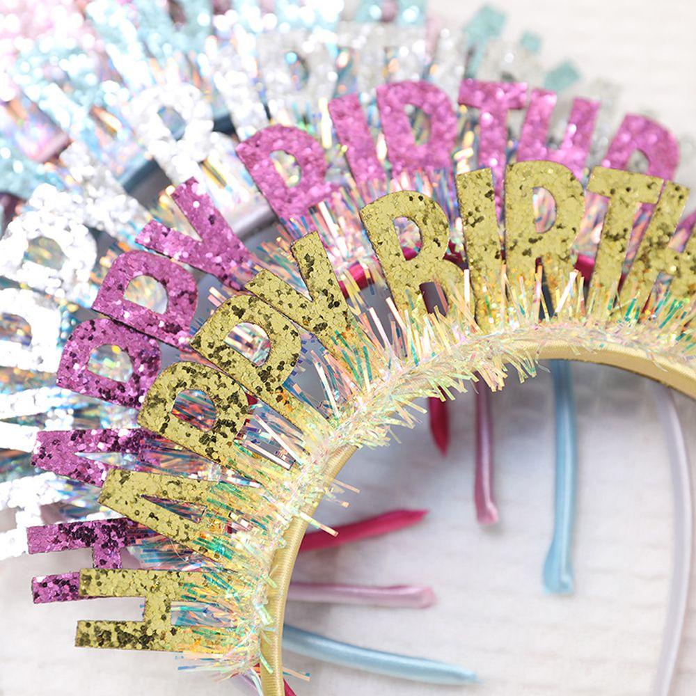 IVORY Băng Đô Đính Kim Sa Lấp Lánh Nhiều Màu Sắc Dùng Trang Trí Bánh Kem Cho Người Lớn Và Trẻ Em