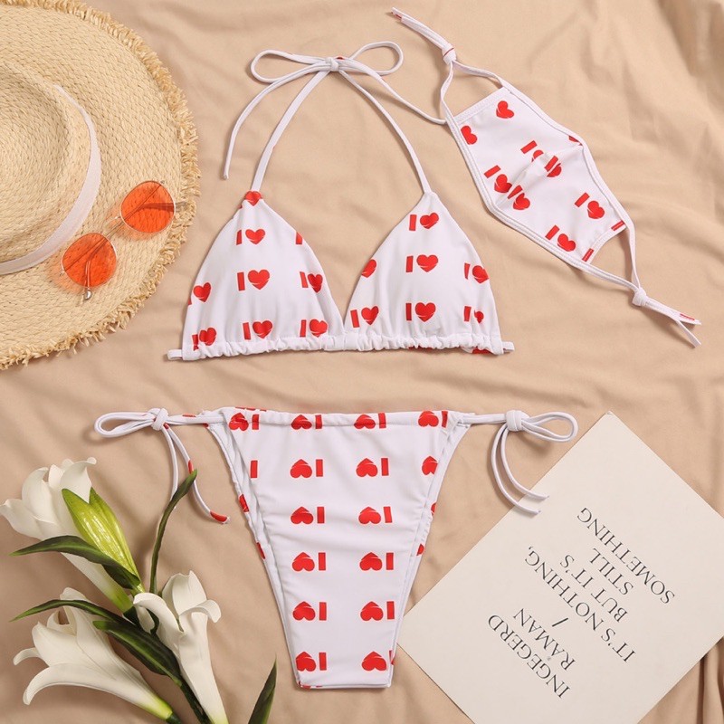 [BKN947] &lt;ÂU&gt; SET BIKINI 3 MÓN KÈM MASK KẺ CẦU VỒNG