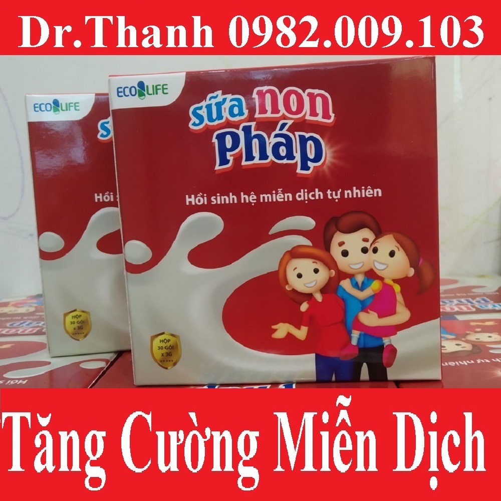 Sữa non Pháp Ecolife,Hồi sinh hệ miễn dịch tự nhiên cho bé và mẹ bầu,hộp 30 gói,trẻ hết biếng ăn,tăng cân chóng lớn