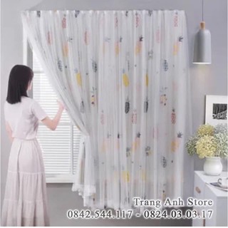 Rèm cửa dán tường 2 lớp 1m - 2m