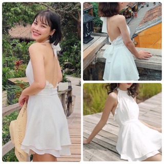 Jumpsuit cổ yếm hở lưng