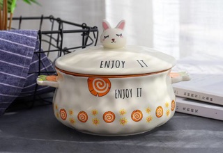 BÁT SỨ HÌNH NỒI 2 QUAI CÓ NẮP