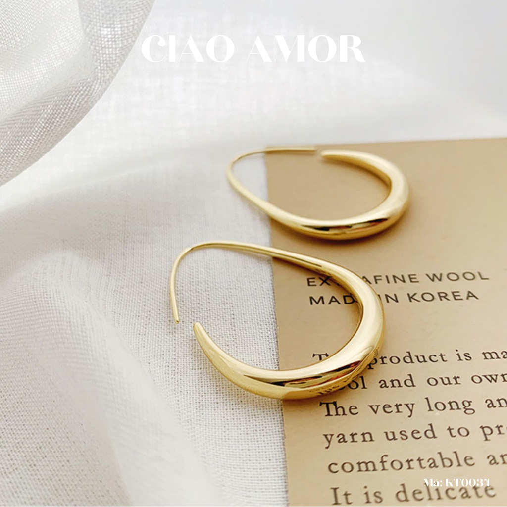 Khuyên tai nữ, bông tai nữ to bầu thời trang Trang sức Ciao Amor - Mã KT0034