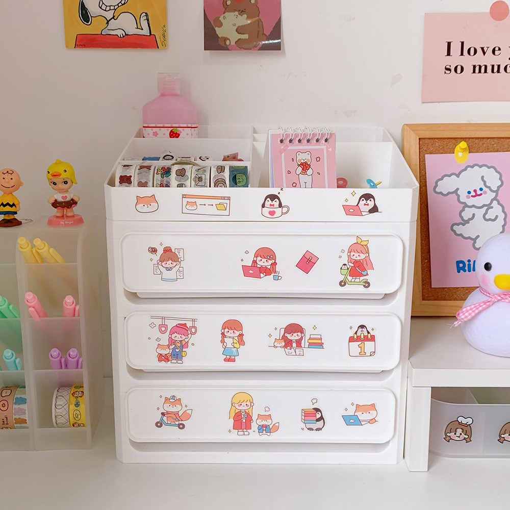 Sticker dán sổ, sticker cute dán trang trí hình cô gái