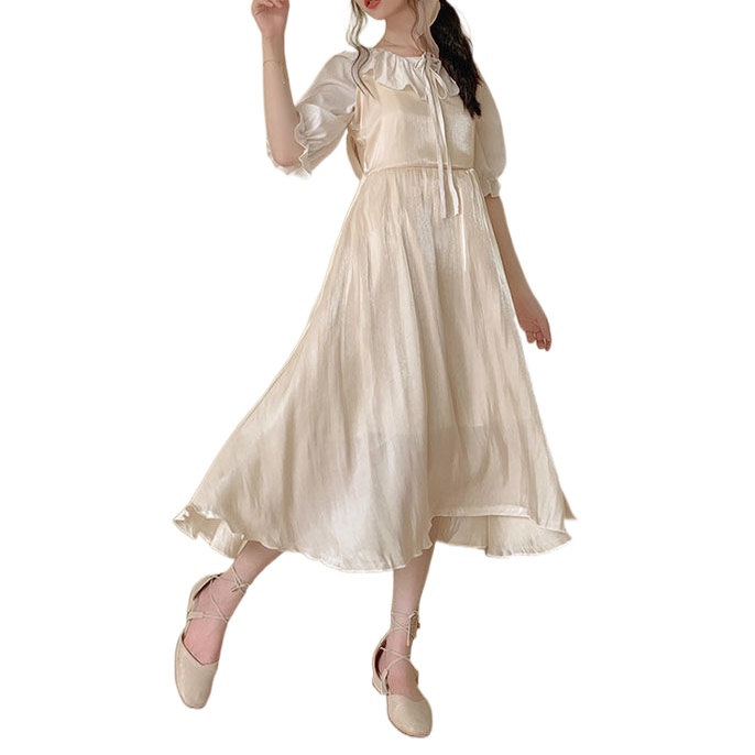 Phụ Nữ Mùa Thu Thời Trang Mới Sang Trọng Váy Midi Phiên Bản Hàn Quốc Váy Ngọt Ngào Cổ Điển