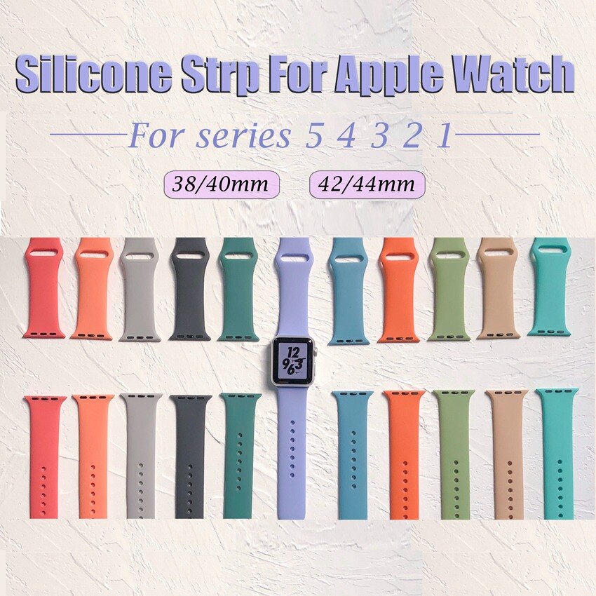 Dây Đeo Thể Thao Cho Đồng Hồ Thông Minh Apple Watch Series 7 6 SE 5 4 3 2 1 iWatch 45mm 44mm 42mm 41mm 40mm 38mm