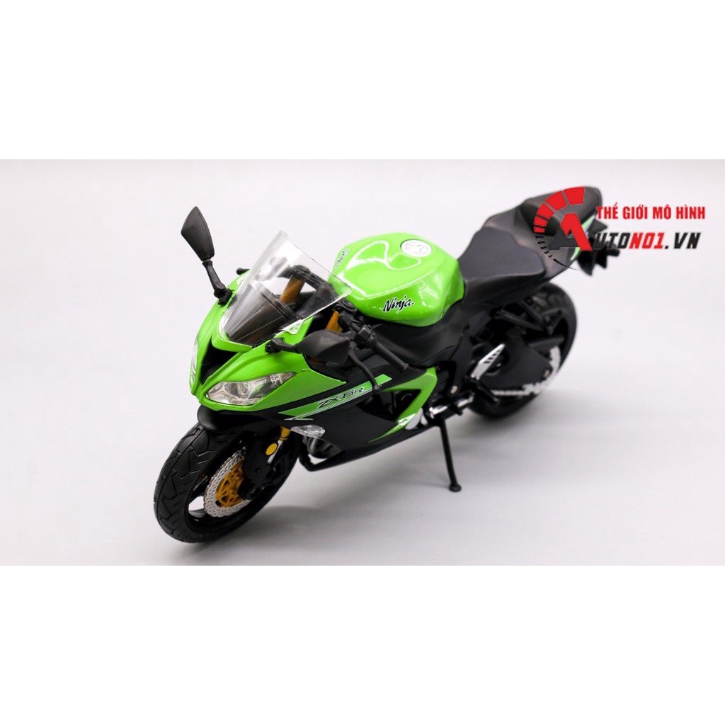 MÔ HÌNH XE KAWASAKI ZX-6R - GREEN - WHITE - BLACK 1:12 AUTOMAXX