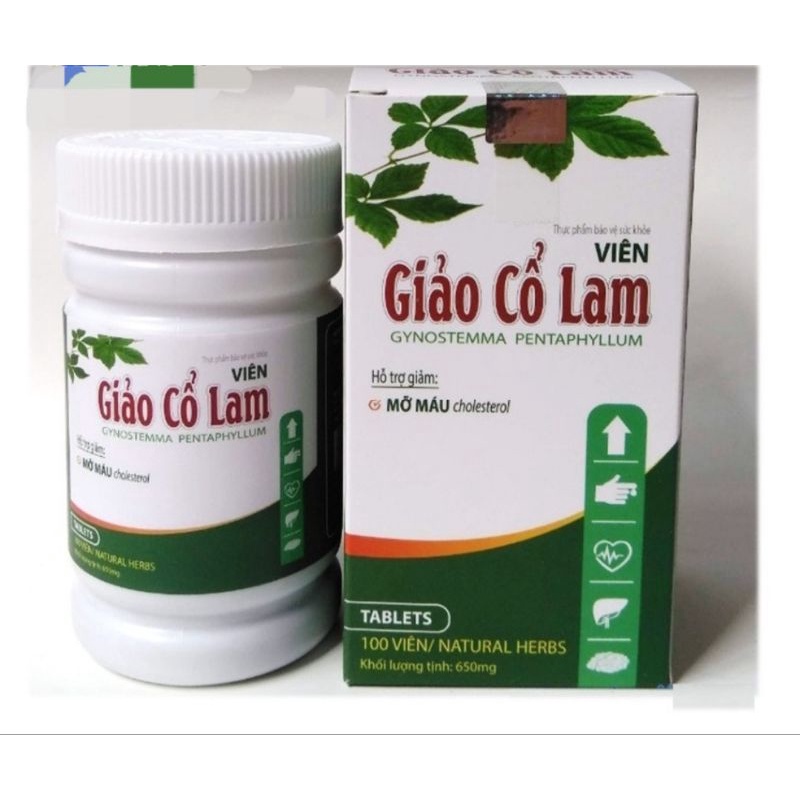 Viên uống Giảo cổ lam lọ 100 v,hỗ trợ giảm mỡ máu cholesterol