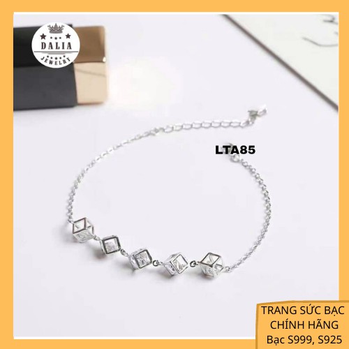 Lắc tay bạc nữ DaLiA Jewelry hình đá lúc lắc