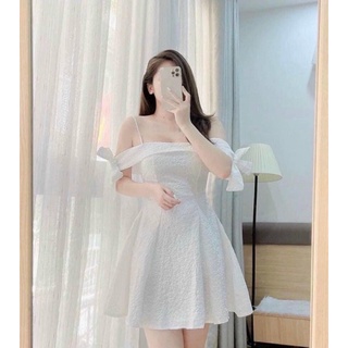 ĐẦM GẤM HOA 2S RỚT TAY THẮT NƠ 2M 🖤