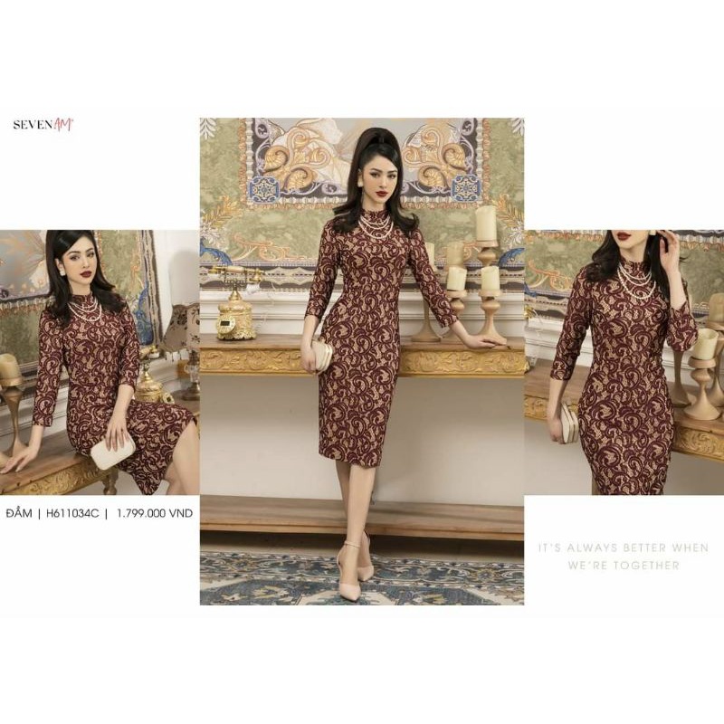 Đầm ren bút chì hãng SEVEN.AM sale rẻ