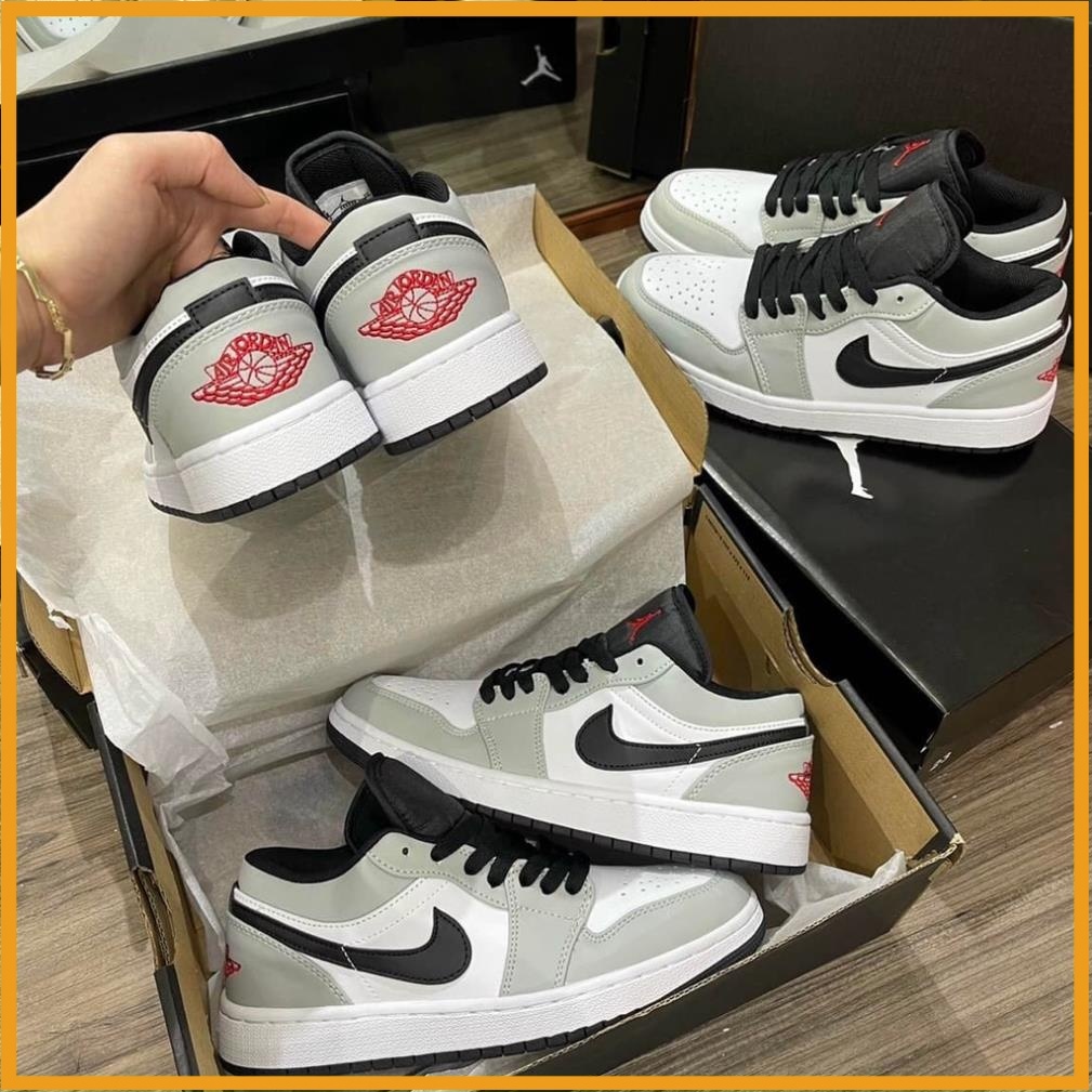 Giày Thể Thao Sneaker 𝗝𝗼𝗿𝗱𝗮𝗻 Thấp Cổ Màu Ghi Xám - Giày Jordan Cổ Thấp Nam Nữ JD1 Low Ghi Xám Full Box