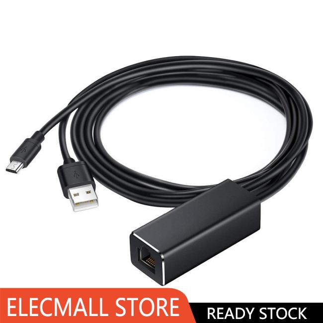 Fire TV Stick Micro USB to RJ45 Ethernet Adapter with USB Power Supply Cable