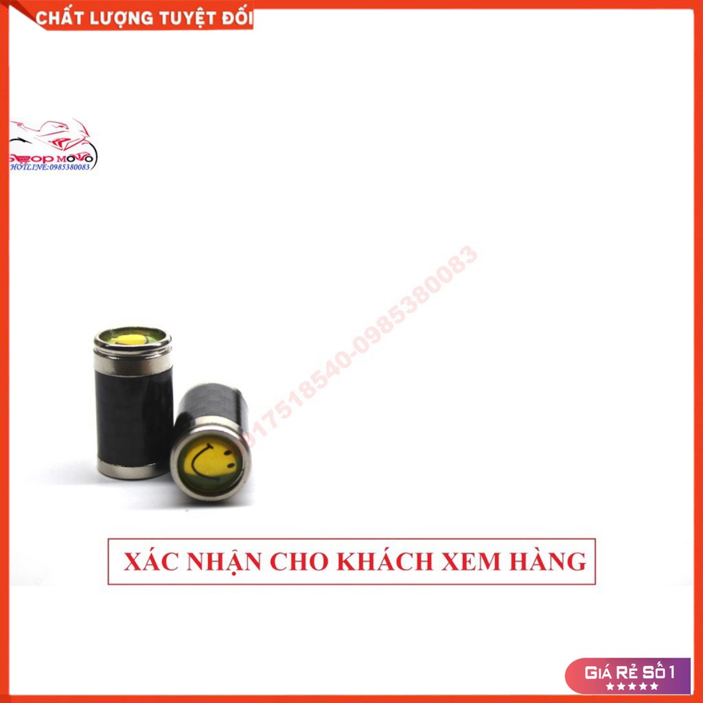 ỐC CHỤP CHÂN VAN CARBON CÓ LOGO GẮN CHO OTO - XE MÁY  (GIÁ 1 ĐÔI)